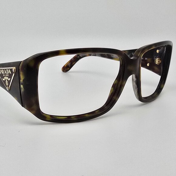 Prada SPR 16L 2AU-6S1 Triangle Logo Plate Tortoise Sunglasses Frame Italy 57mm - Picture 6 of 12